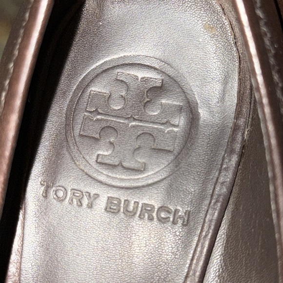 Tory Burch Dark Brown Leather Wedge Shoes Classic Everyday Wear Business Size 5 - Picture 7 of 10
